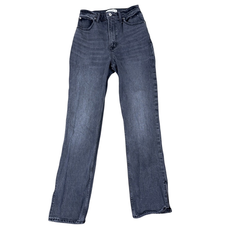 Abercrombie & Fitch Curve Love 90s Straight Ultra High Rise Jeans Black 26 2R 2